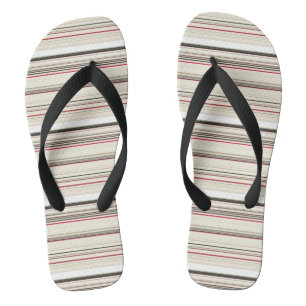 Niedliche vintage weiße rote Streifen Flip Flops