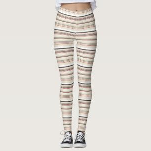 Niedliche vintage weiße rote Streifen Leggings