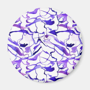 Niedliche violette Aquarellmuster abstrakte Linien Magnet