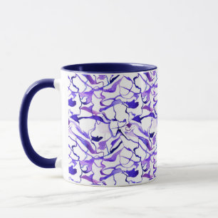 Niedliche violette Aquarellmuster abstrakte Linien Tasse