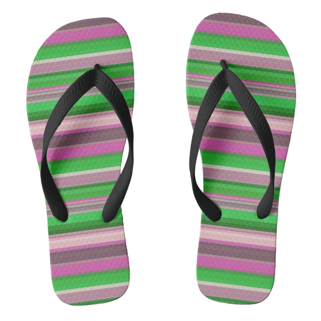 Niedliche violette Streifen Flip Flops (Fußbett)