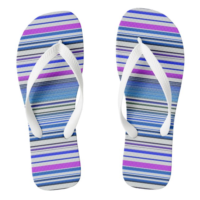 Niedliche violette Streifen Flip Flops (Fußbett)
