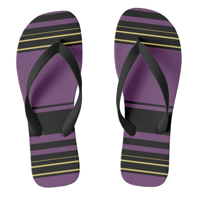 Niedliche violette Streifen Flip Flops (Fußbett)