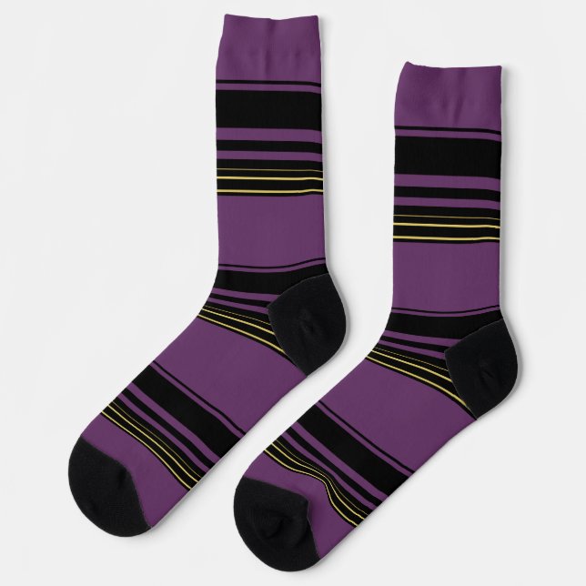 Niedliche violette Streifen Socken (Linkes Detail)
