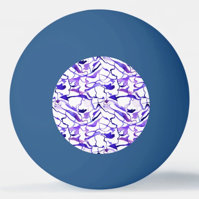 Niedliche violette Wasserfarbe abstrakte Linien Mu Tischtennisball (Vorderseite)