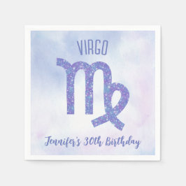 Niedliche Virgo Lila Astrologie Geburtstagsparty Serviette