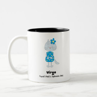Niedliche Virgo Zodiac-Katze Zweifarbige Tasse