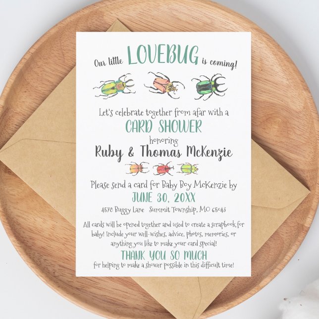 Niedliche Virtual Baby Card Dusche Liebe Bugkäfer Einladung (Von Creator hochgeladen)