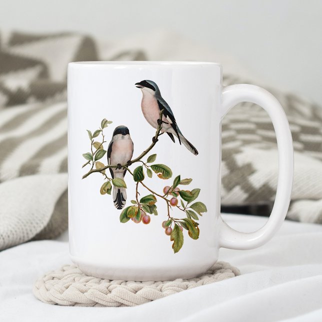 Niedliche Vögel auf Branch Red Berries Malerei Kaffeetasse (Von Creator hochgeladen)