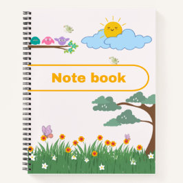 Niedliche Vögel, Blume und Bäume-Notebook Notizbuch