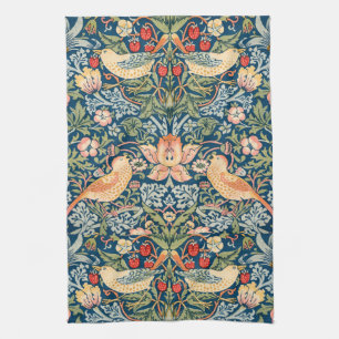 Niedliche Vögel, Erdbeerdiebstahl Vintage Kunst Geschirrtuch