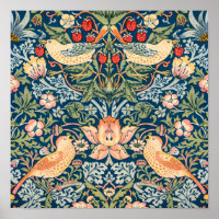 Niedliche Vögel, Erdbeeren Diebe Vintage Kunst