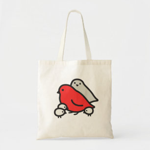 Niedliche Vogel-Familie Tragetasche