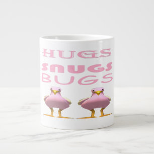 Niedliche Vögel färben rosa mit Liebe Jumbo-Tasse