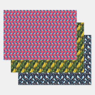 Niedliche Vögel Geschenkpapier Set