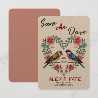 Niedliche Vögel Hochzeit Sichern Sie das Datum Ank Save The Date