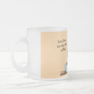 Niedliche Vogel-Kaffeetasse für Frühaufsteher Mattglastasse