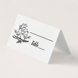 Niedliche Vögel Lovebirds Schwarz-weiße Hochzeitsb