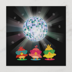 Niedliche Vögel mit den tanzenden u. Partying Einladung