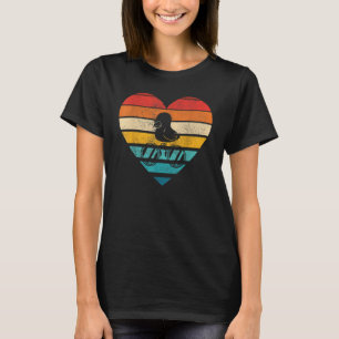 Niedliche Vogelbeobachtung Retro-Herzform Vintag T-Shirt
