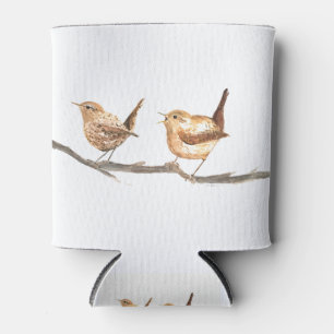 Niedliche Vogelgeflügel Aquarellwälder Dosenkühler