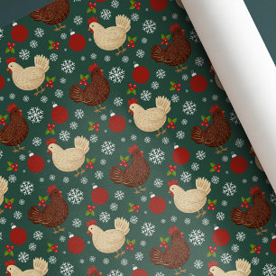 Niedliche Volkskunst Rustikales Weihnachten Geschenkpapier