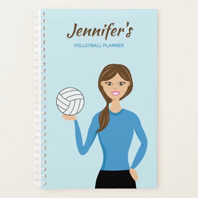 Niedliche Volleyball Girl Illustration & Individue Planer (Vorderseite)