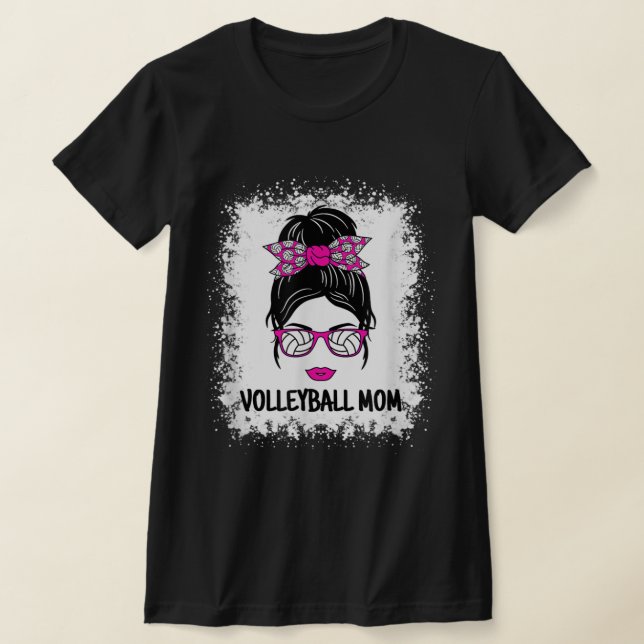 Niedliche Volleyball Mama Messy Bun Women Volleyba T-Shirt (Ablage )