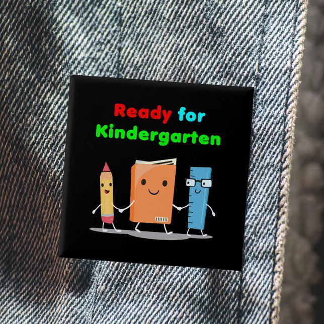 Niedliche Vorbereitung für Kindergarten Schulbuch  Button (Von Creator hochgeladen)