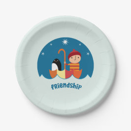 Niedliche Vorschulzeit K verloren und fand Freunds Pappteller