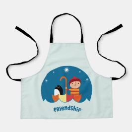 Niedliche Vorschulzeit K verloren und fand Freunds Schürze