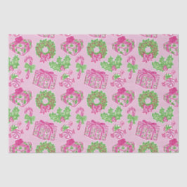 Niedliche Vorweihnachtscreme, rosa und grüne Vortr Seidenpapier