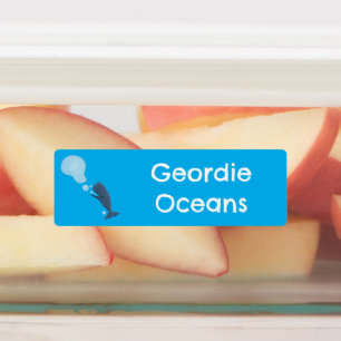 Niedliche Walblasen Cartoon personalisiert Etiketten