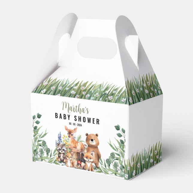 Niedliche Wald-Gefälligkeitsboxen | Woodland Babyd Geschenkschachtel (Vorderseite)