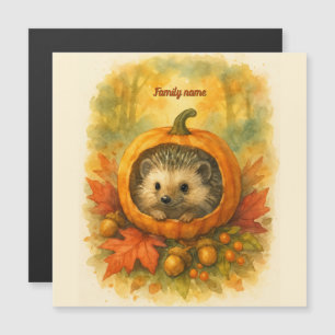 Niedliche Waldernte-Hüterin Herbst-Aquarell Magnetkarte