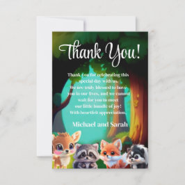 Niedliche Waldfreunde Fuchs-Raccoon-Reh Dankeskarte