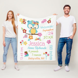 Niedliche Waldhühner-Junggeburtsdaten Fleecedecke