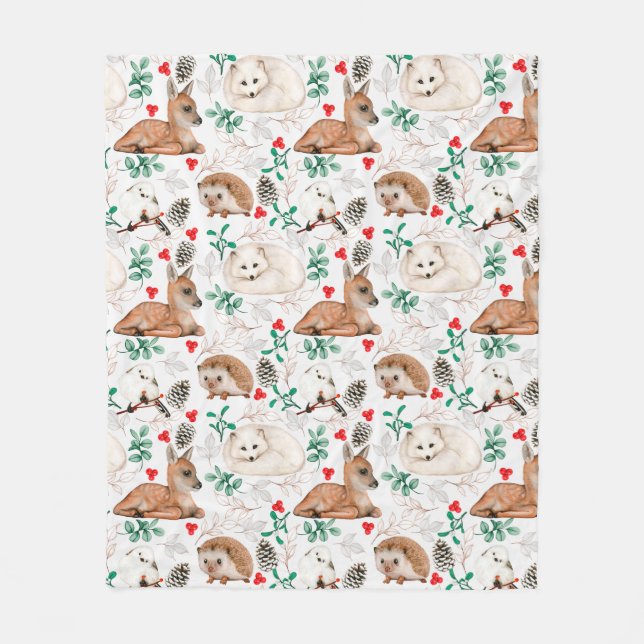 Niedliche Waldkritter Fleece Blanket (Vorderseite)