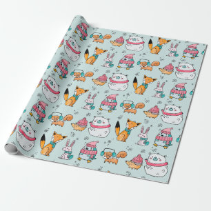 Niedliche Waldkritter Geschenkpapier