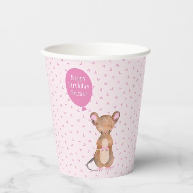 Niedliche Waldmäuse | Custom Birday Paper Cup Pappbecher (Vorderseite)