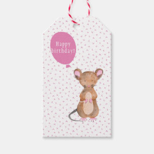 Niedliche Waldmäusegeburtstags-Geschenk-Umbauten Geschenkanhänger
