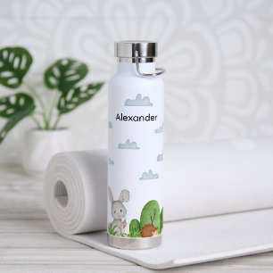 Niedliche Waldtierbäume in Wasserfarben Trinkflasche