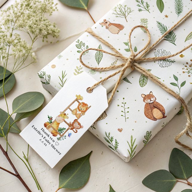 Niedliche Waldtierdusche Geschenkanhänger (Von Creator hochgeladen)