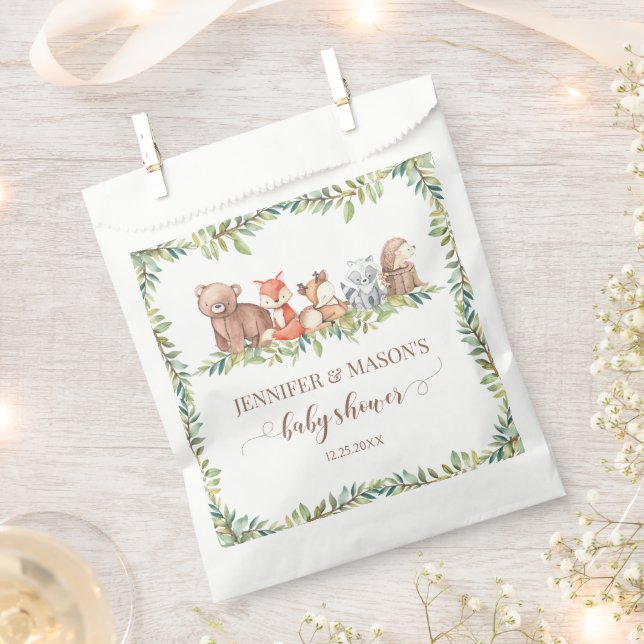 Niedliche Waldtiere Baby Boy Dusche Beutel Geschenktütchen (Ausgeschnitten)