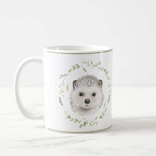 Niedliche Waldtiere Baby Igel Wasserfarbe Kaffeetasse (Links)