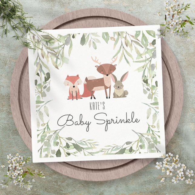 Niedliche Waldtiere Baby Sprinkle Dusche Serviette (Cute Woodland Animals Baby Sprinkle Shower Napkins)