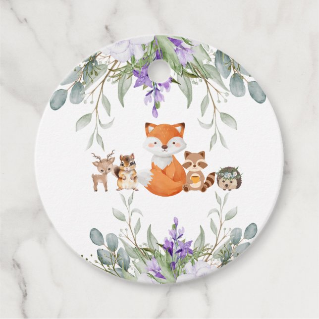 Niedliche Waldtiere bringen Waldtiere mit sich Geschenkanhänger (Vorderseite)