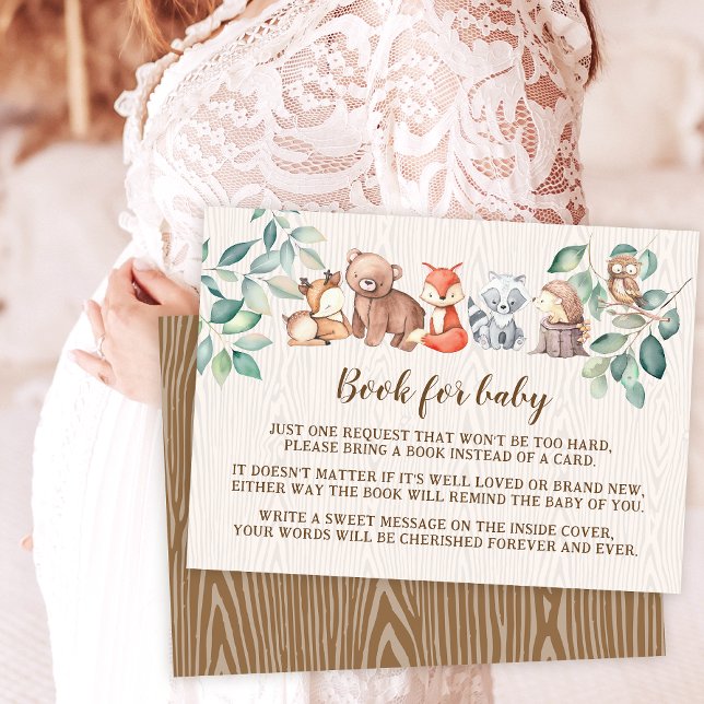 Niedliche Waldtiere buchen Baby Enclosure Card Begleitkarte (Von Creator hochgeladen)