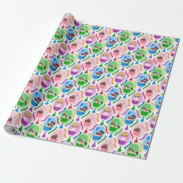 Niedliche Waldtiere & Cupcakes Geburtstag Geschenkpapier