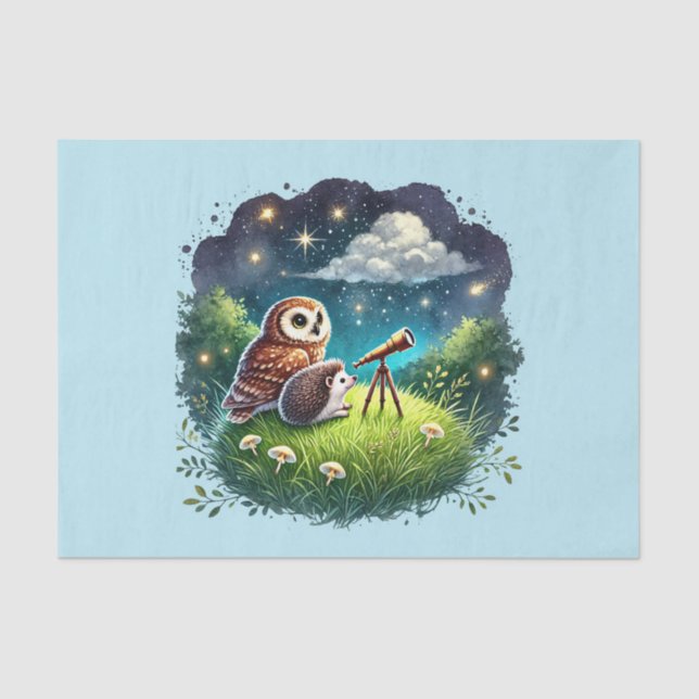 Niedliche Waldtiere decoupage uhu Igel Seidenpapier (Vorderseite)